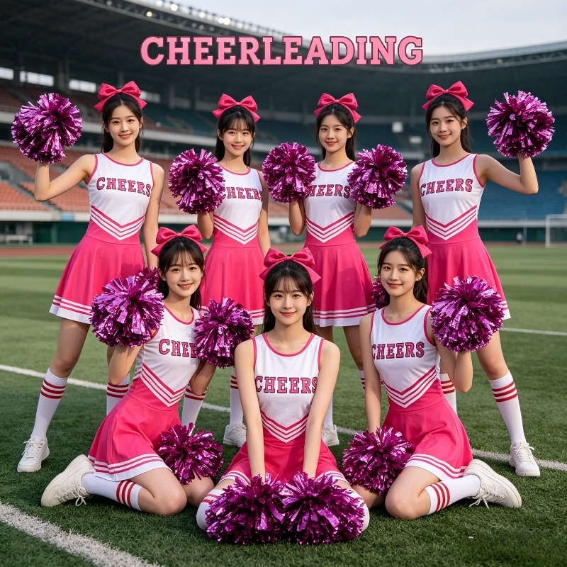Cheerleading Pom Pom - Zestaw kostiumów do cheerleadingu dla kobiet,