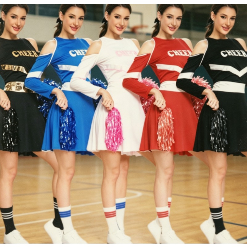 Cheerleading Pom Pom - Europejski strój cheerleaderek dla kobiet, pompony