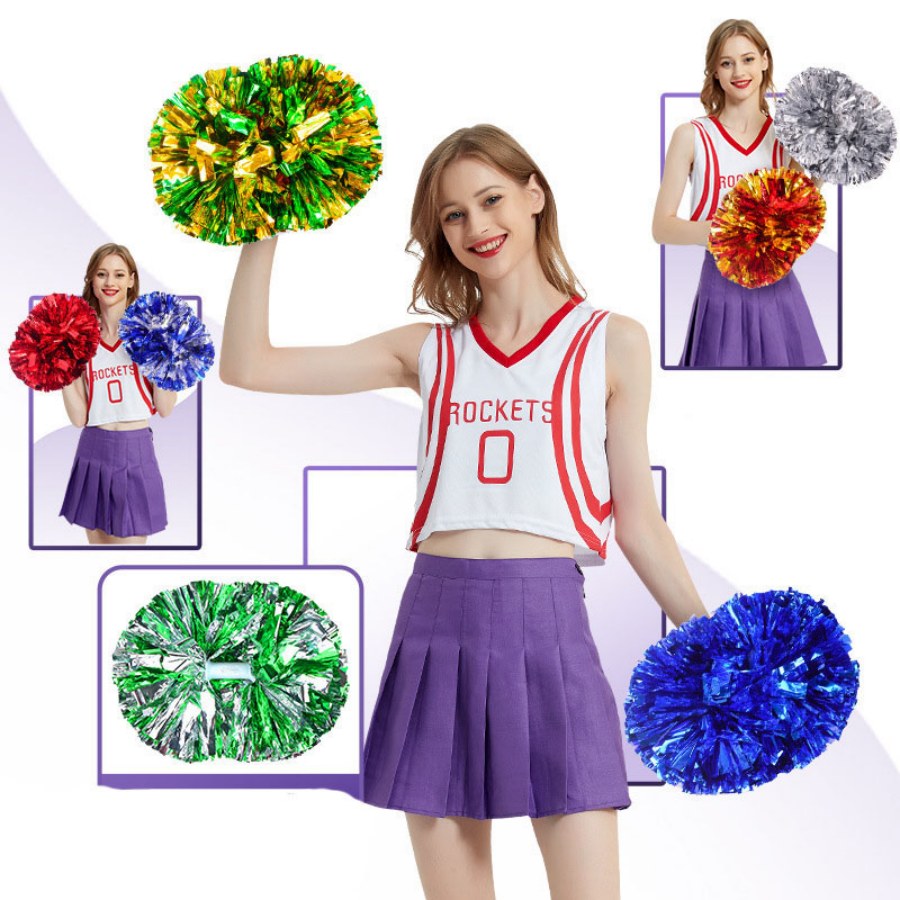 Cheerleading Pom Pom - 1Pcs Metallic PET Cheerleader Pom Ppom