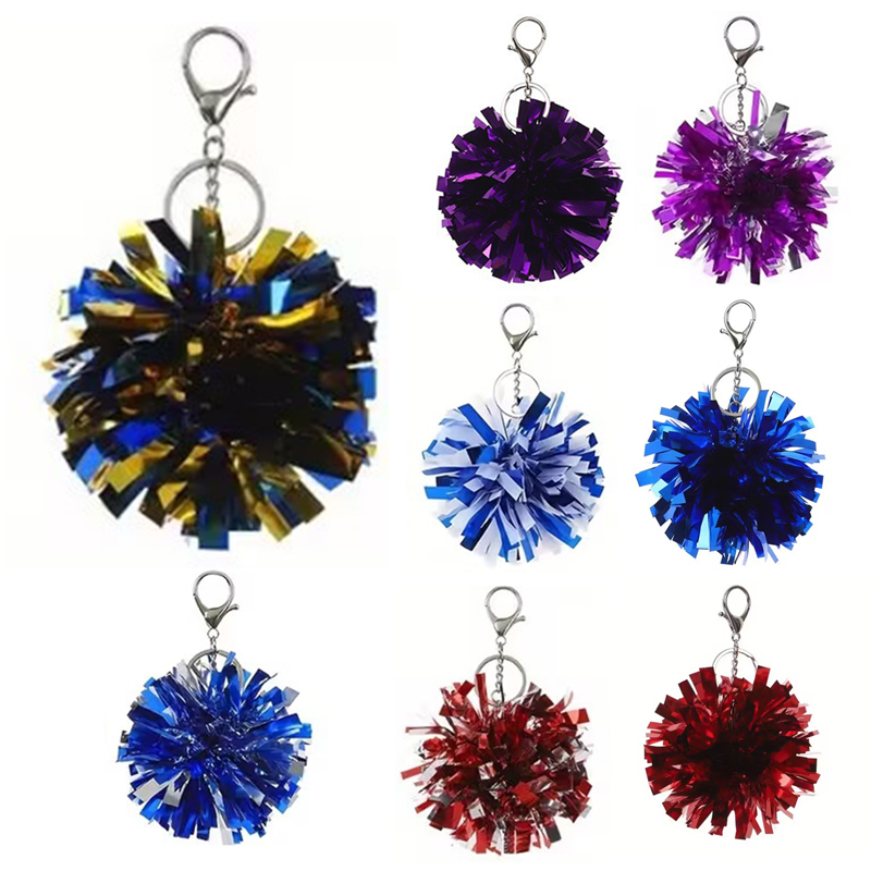 Cheerleading Pom Pom - Kolorowe breloczki z pomponami dla cheerleaderek,
